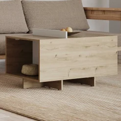 CBA Leda Couchtisch - 48x91x50cm - mit Ablage - Eiche Dekor