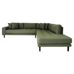 House Nordic Lido Ecksofa in Oliv mit offenem Ende und 4 Kissen