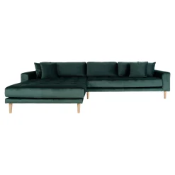 House Nordic Lido Lounge Sofa aus em Samt mit Kissen