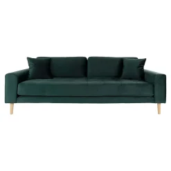 House Nordic Lido 3-Sitzer Sofa - 210x93x76cm - dunkeler Velours