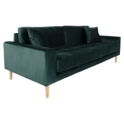 House Nordic Lido 3-Sitzer Sofa - 210x93x76cm - dunkeler Velours