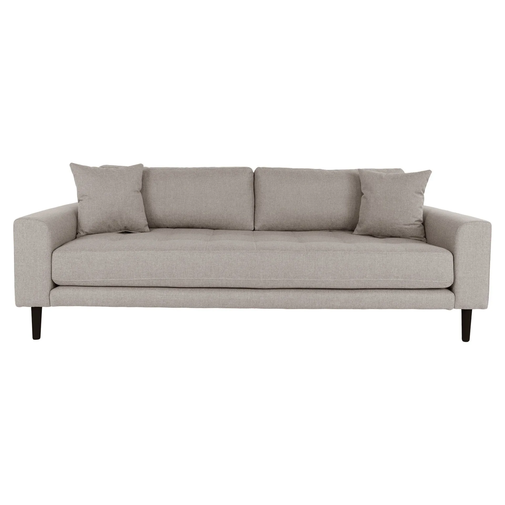 House Nordic Lido Stone 3-Sitzer Sofa mit schwarzen Holzbeinen