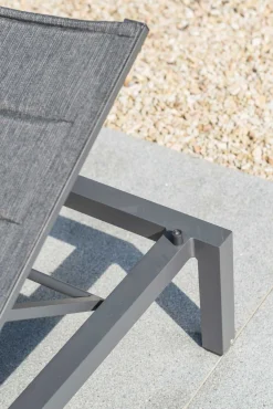 Gescova Liege Tremezzo Aluminium Anthrazit Textilene Dunkelgrau - Verstellbar - Mobil