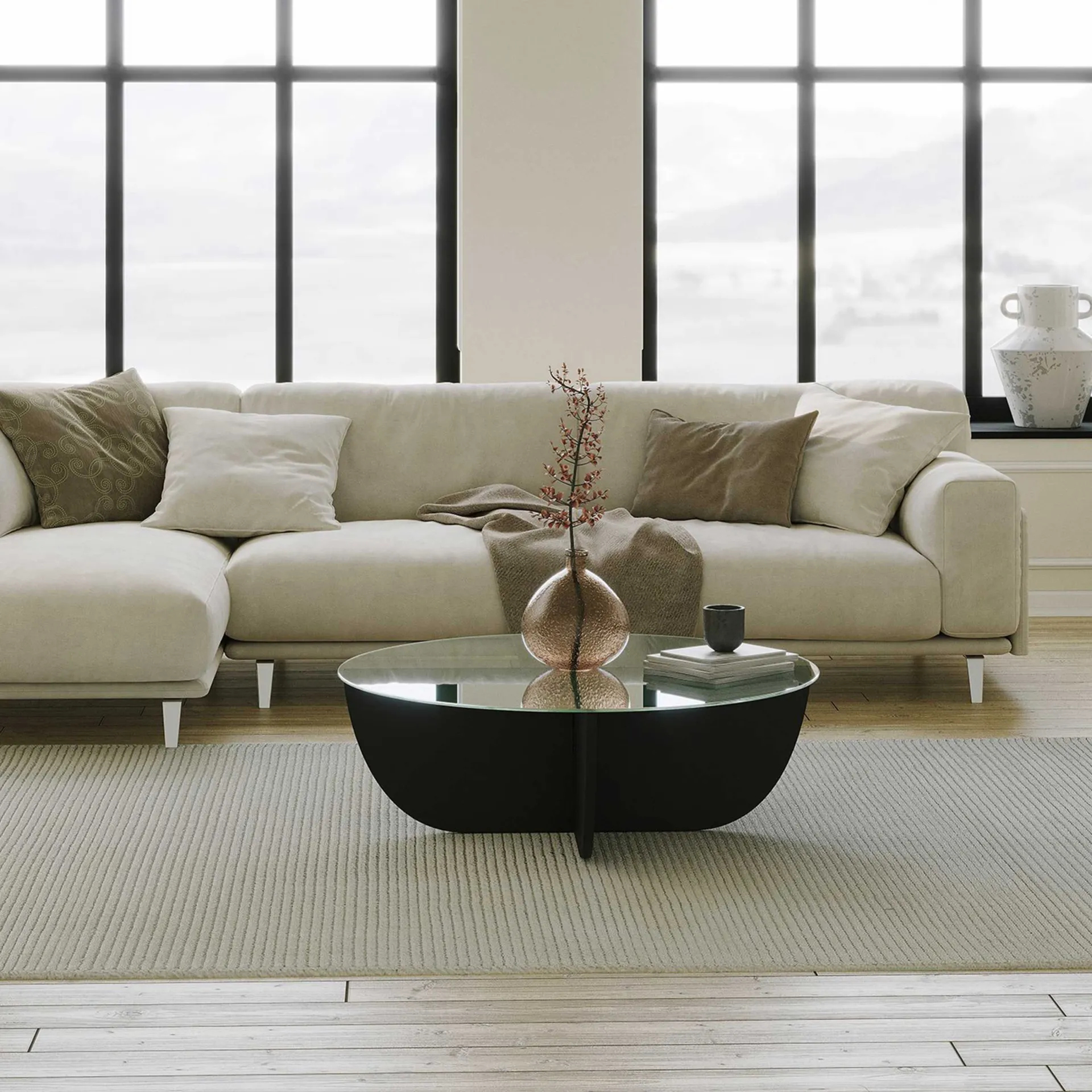 Emob Lily Couchtisch | GEHÄRTETES GLAS |
