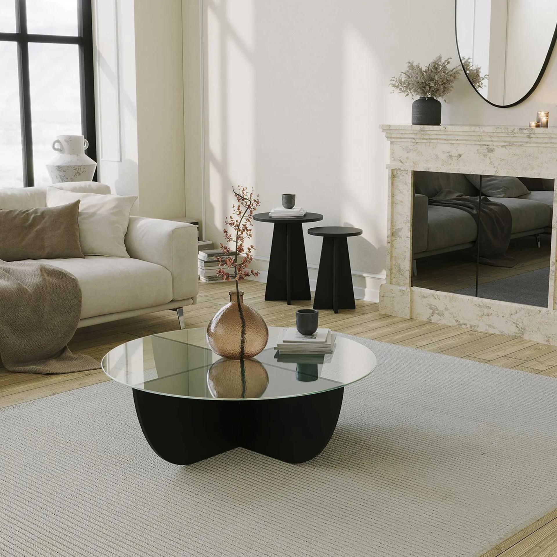 Emob Lily Couchtisch | GEHÄRTETES GLAS |