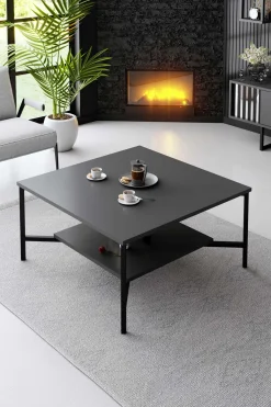 Emob Line Couchtisch | 100 % MELAMIN | , Schwarz