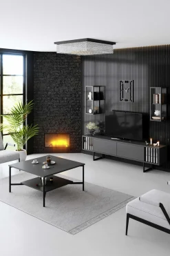 Emob Line Couchtisch | 100 % MELAMIN | , Schwarz