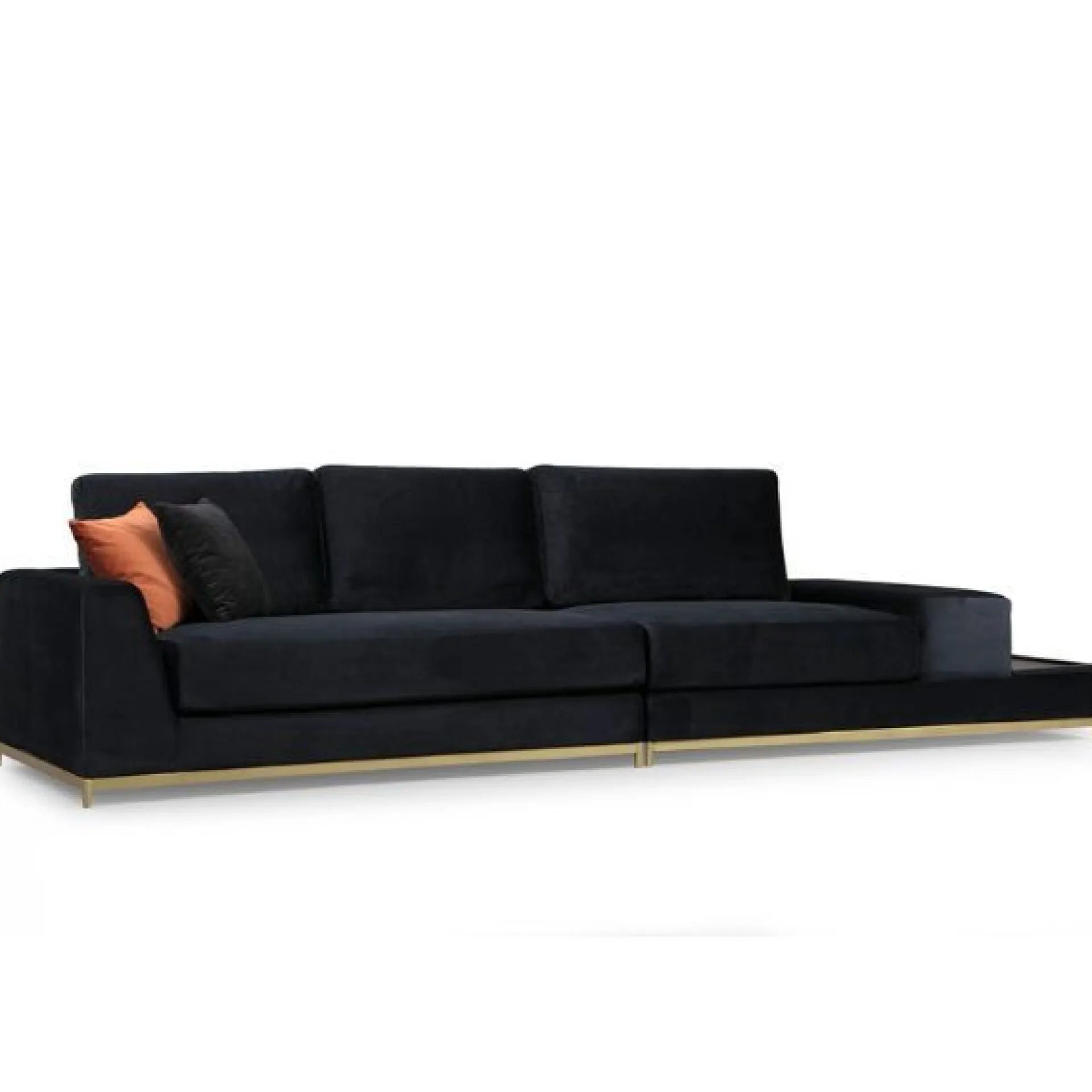 Emob Line 4-Sitzer-Sofa | BUCHENHOLZ / SPANPLATTE | , Gold