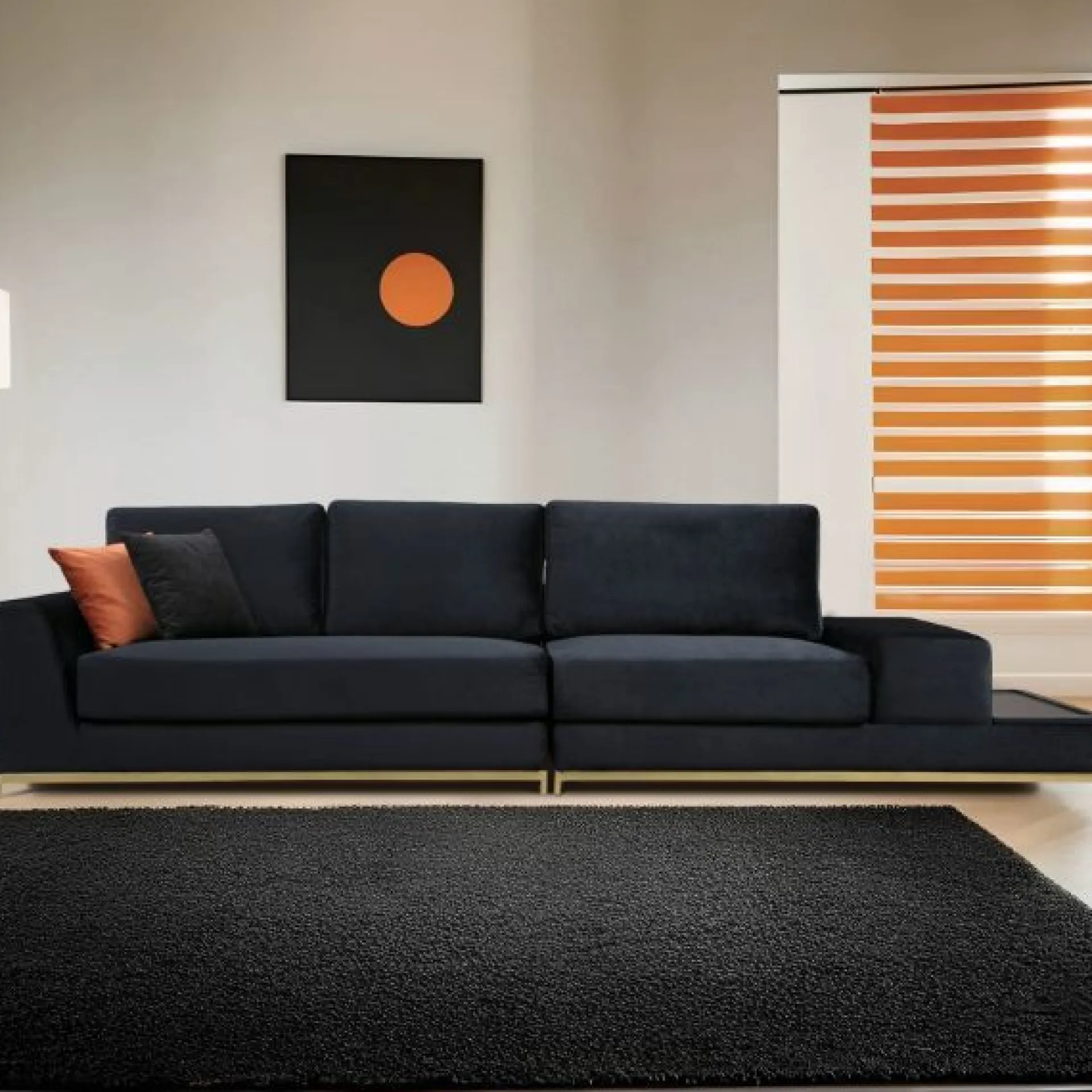 Emob Line 4-Sitzer-Sofa | BUCHENHOLZ / SPANPLATTE | , Gold