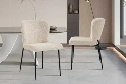 Rousseau Lisa Bouclé Stuhl - Metallbeine, H 85 x B-L 50 x T-P 62 cm