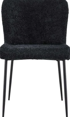 Rousseau Lisa Bouclé Dunkelgrauer Stuhl - Metallbeine, H 85 x B-L 50 x T-P 62 cm