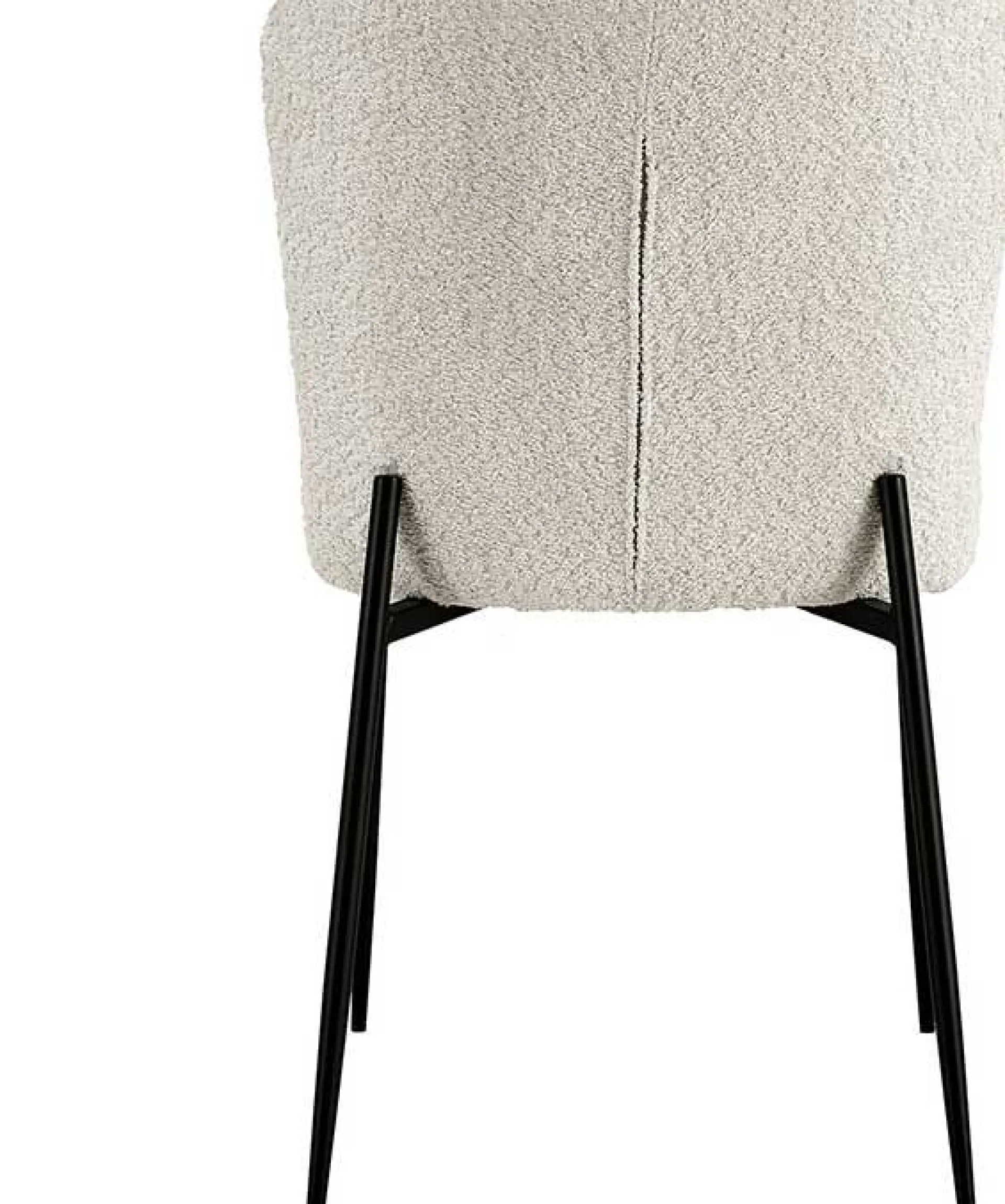 Rousseau Lisa Bouclé Ecru Stuhl - Metallbeine, H 85 x B-L 50 x T-P 62 cm