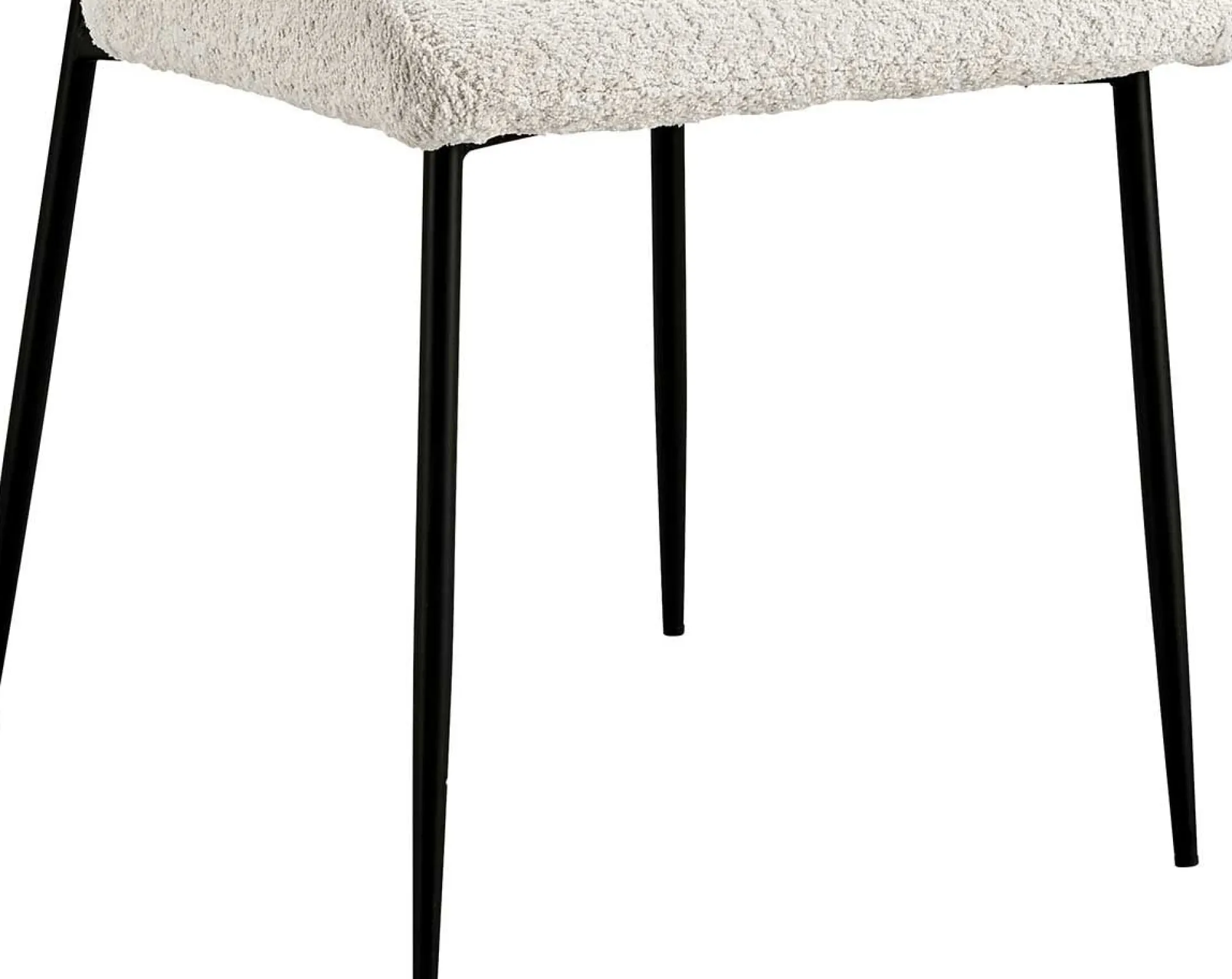 Rousseau Lisa Bouclé Ecru Stuhl - Metallbeine, H 85 x B-L 50 x T-P 62 cm