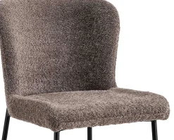 Rousseau Lisa Bouclé Sandfarbener Stuhl - Metallbeine, H 85 x B-L 50 x T-P 62 cm