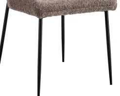 Rousseau Lisa Bouclé Sandfarbener Stuhl - Metallbeine, H 85 x B-L 50 x T-P 62 cm