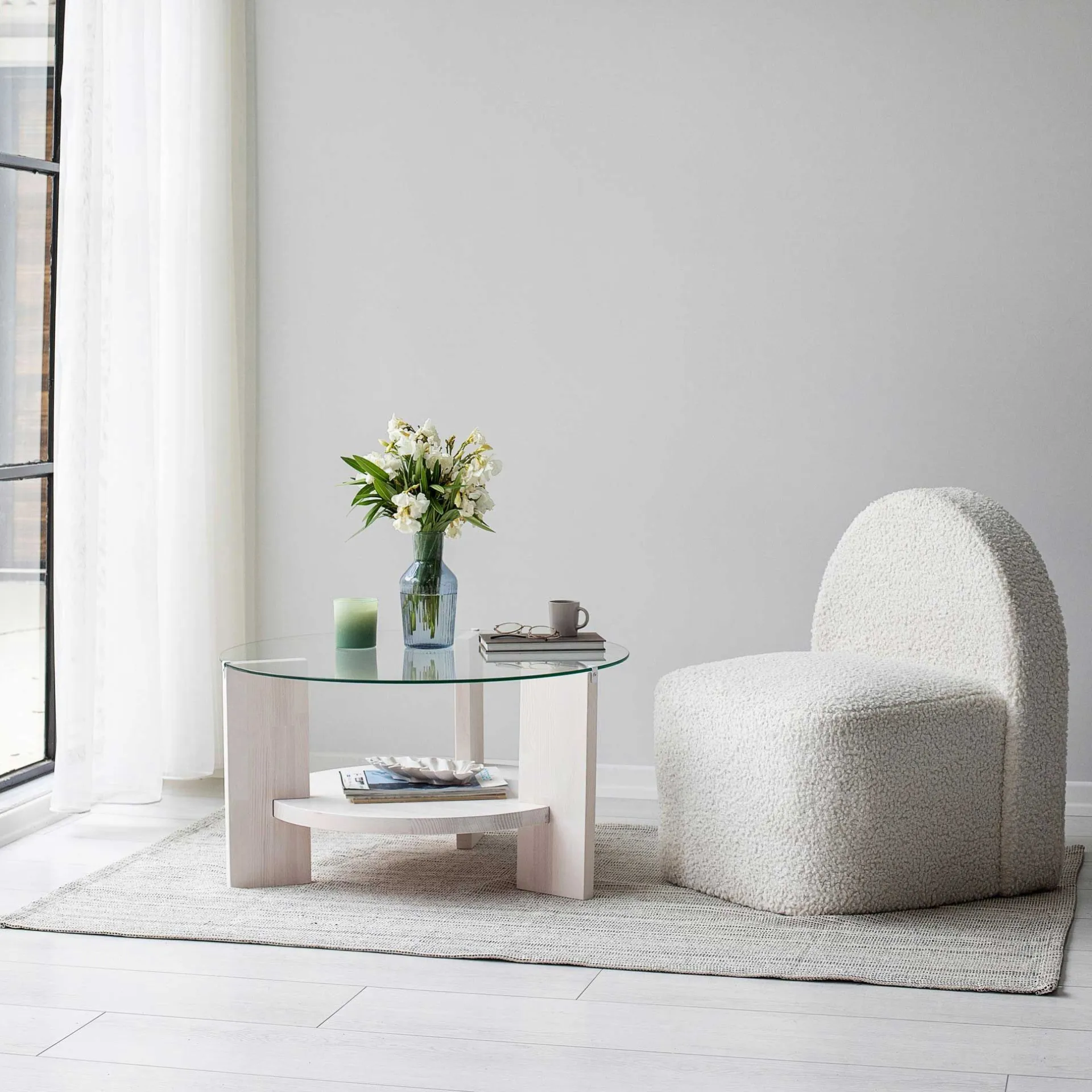 Emob Locelso Couchtisch | Gestell aus massivem Kiefernholz |