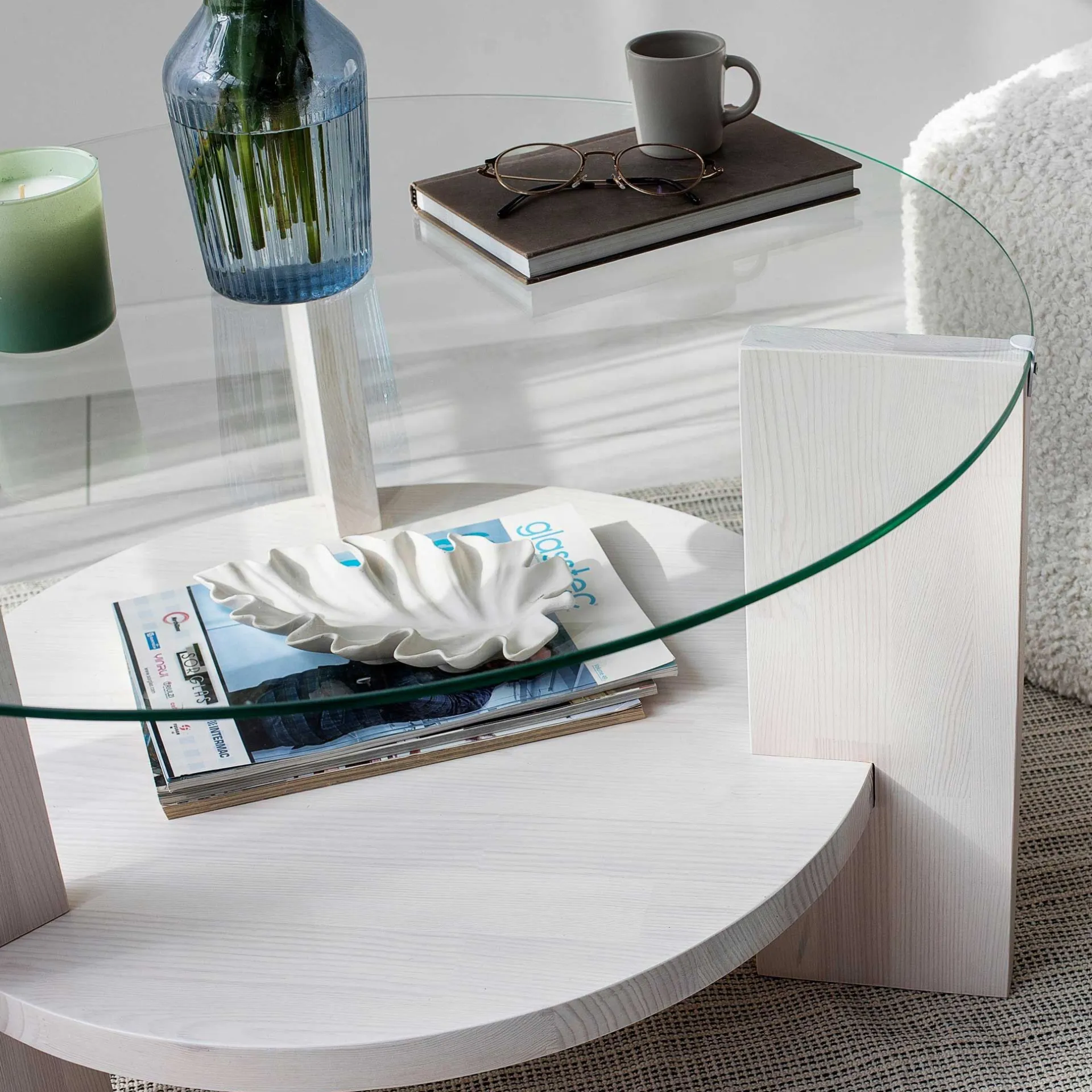 Emob Locelso Couchtisch | Gestell aus massivem Kiefernholz |