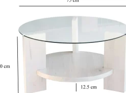 Emob Locelso Couchtisch | Gestell aus massivem Kiefernholz |
