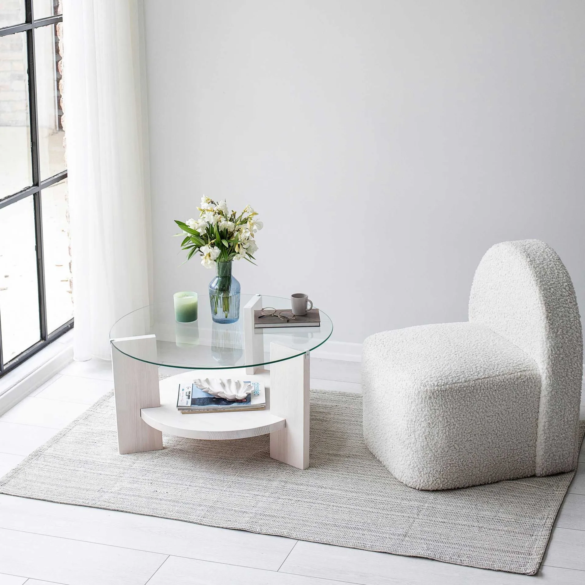 Emob Locelso Couchtisch | Gestell aus massivem Kiefernholz |