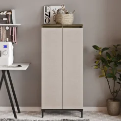 Locelso Mehrzweckschrank 60cm Braun Anthrazit