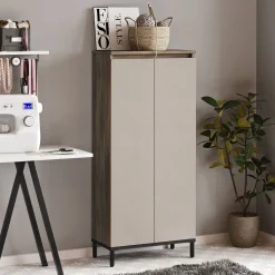 Locelso Mehrzweckschrank 60cm Braun Anthrazit