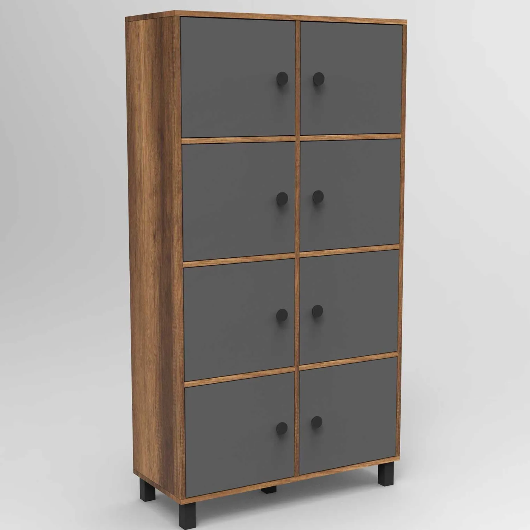 Locelso Mehrzweckschrank | 18mm Stärke | Nussbaum Anthrazit