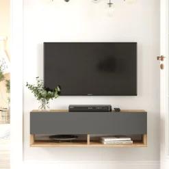 Locelso TV Stand | 100% Melamin | Anthrazit | Schwebend | 100x29cm