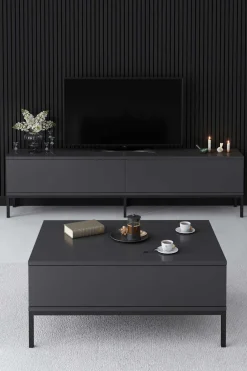 Emob Lord Couchtisch | 100 % MELAMIN | , Schwarz