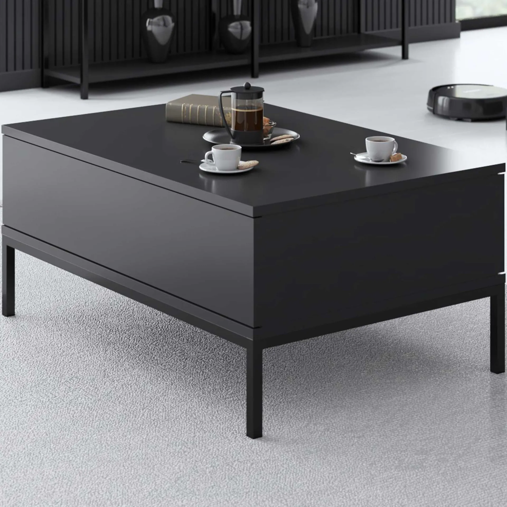 Emob Lord Couchtisch | 100 % MELAMIN | , Schwarz