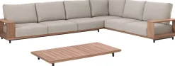 Gescova Lounge-Set Cabo Verde - Teakholz und Olefin - 260x80x65 cm - Ecru