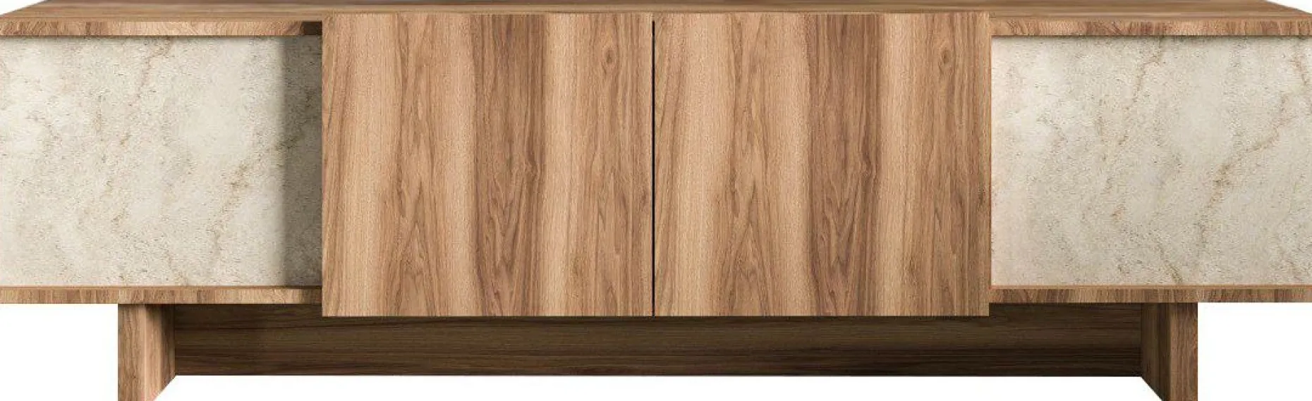 Lowboard Diana - 100% MELAMINE - Travertin - 180 x 50 x 33 cm