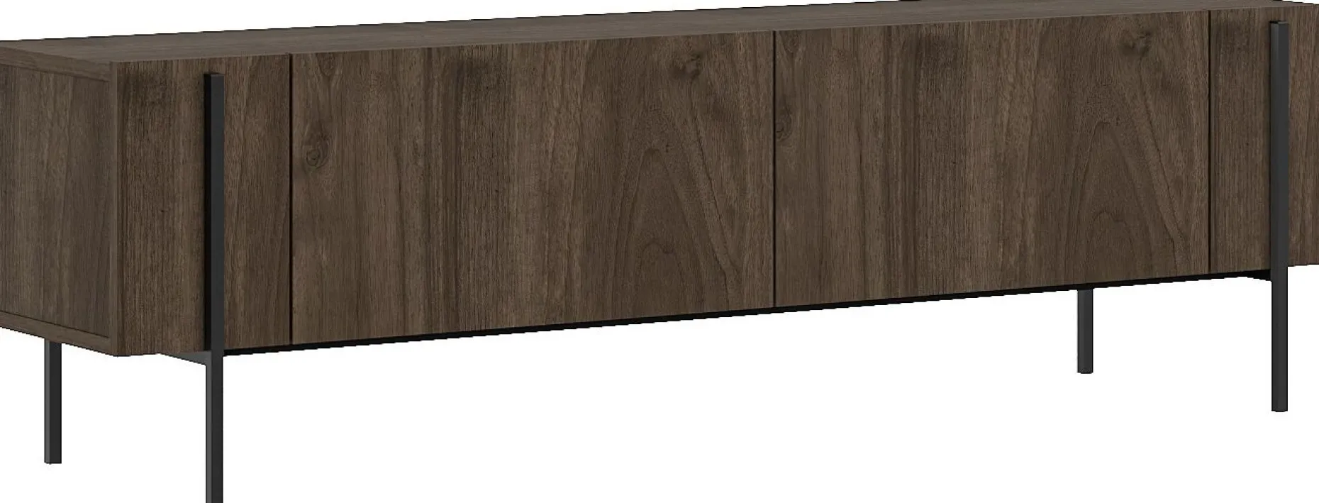 Lowboard Herman - 100% MELAMINE - Nussbaum - 160 x 45,6 x 31,4 cm