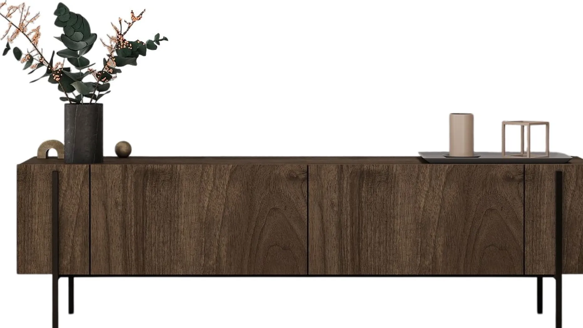 Lowboard Herman - 100% MELAMINE - Nussbaum - 160 x 45,6 x 31,4 cm