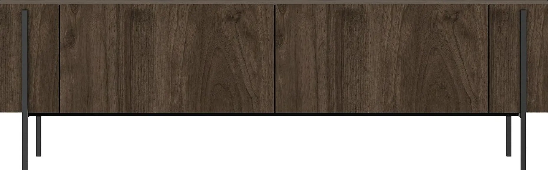 Lowboard Herman - 100% MELAMINE - Nussbaum - 160 x 45,6 x 31,4 cm