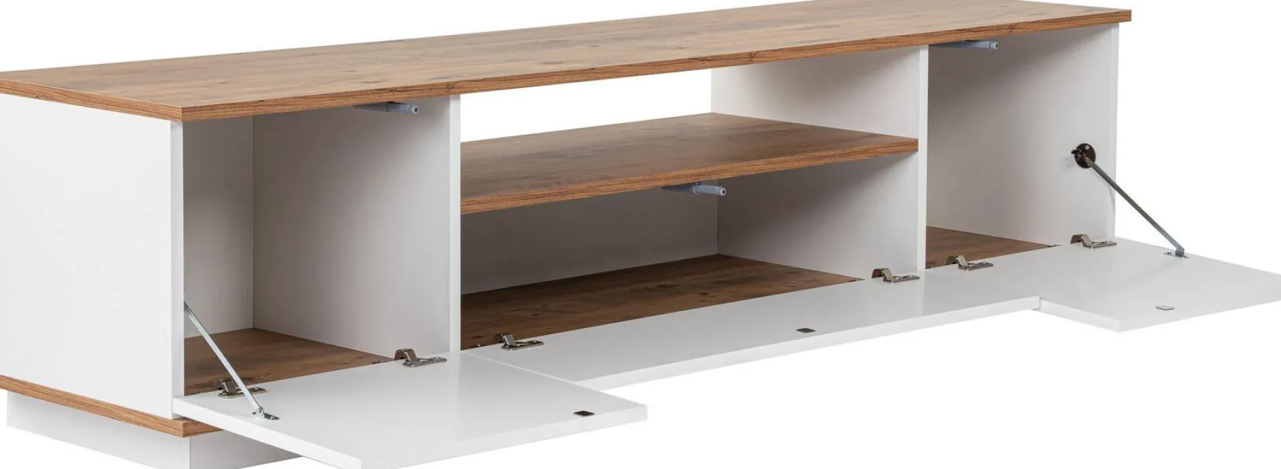 Lowboard Veramont - 100% MELAMINE - Weiß - 180 x 44,6 x 44,5 cm