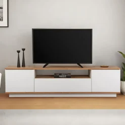 Lowboard Veramont - 100% MELAMINE - Weiß - 180 x 44,6 x 44,5 cm