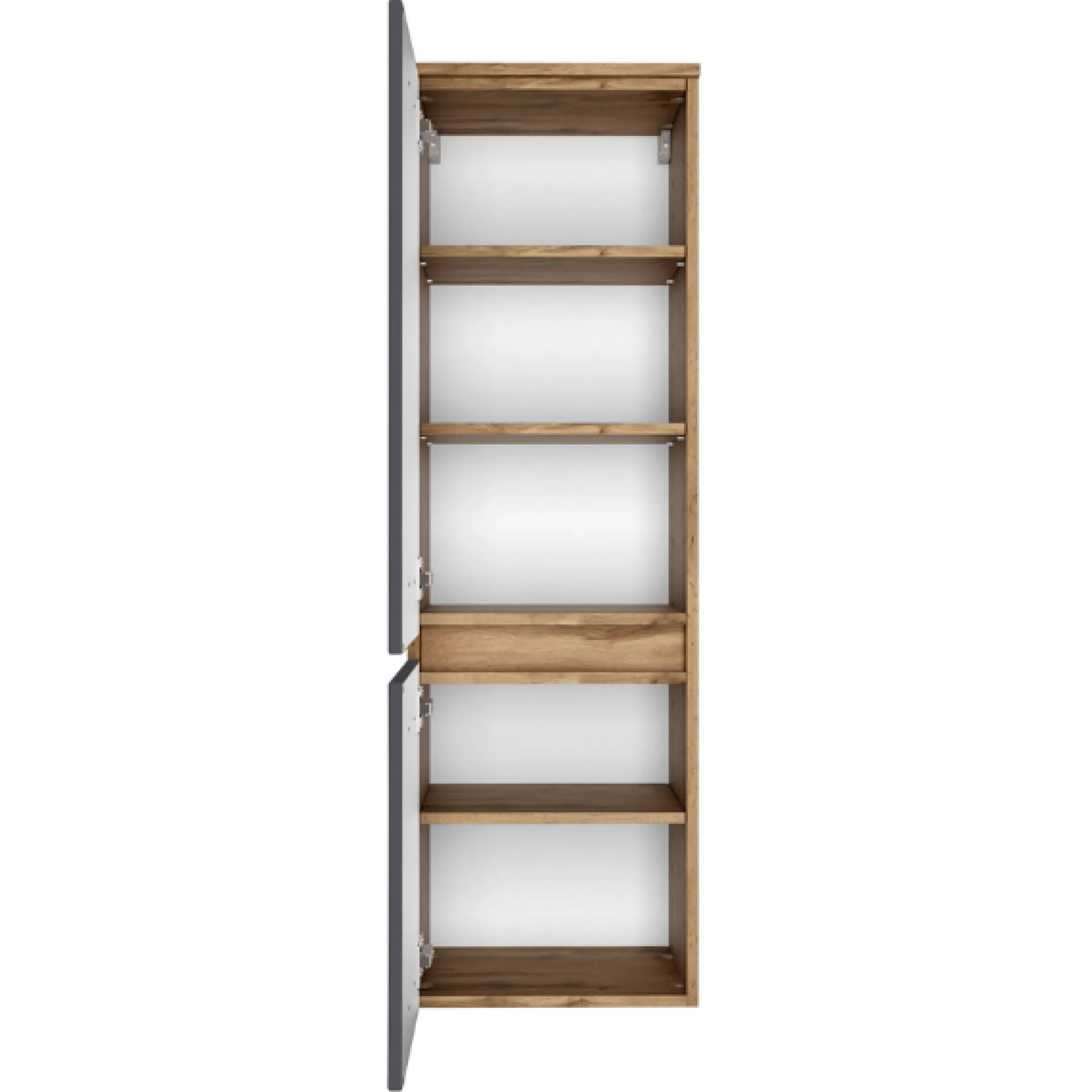 Held LunaBadezimmer : Spiegelschrank, Waschbeckenschrank, 2x Säulenschrank - Anthrazit/Eiche