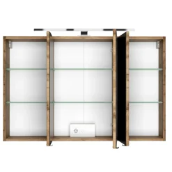 Held LunaBadezimmer : Spiegelschrank, Waschbeckenschrank, 2x Säulenschrank - Anthrazit/Eiche