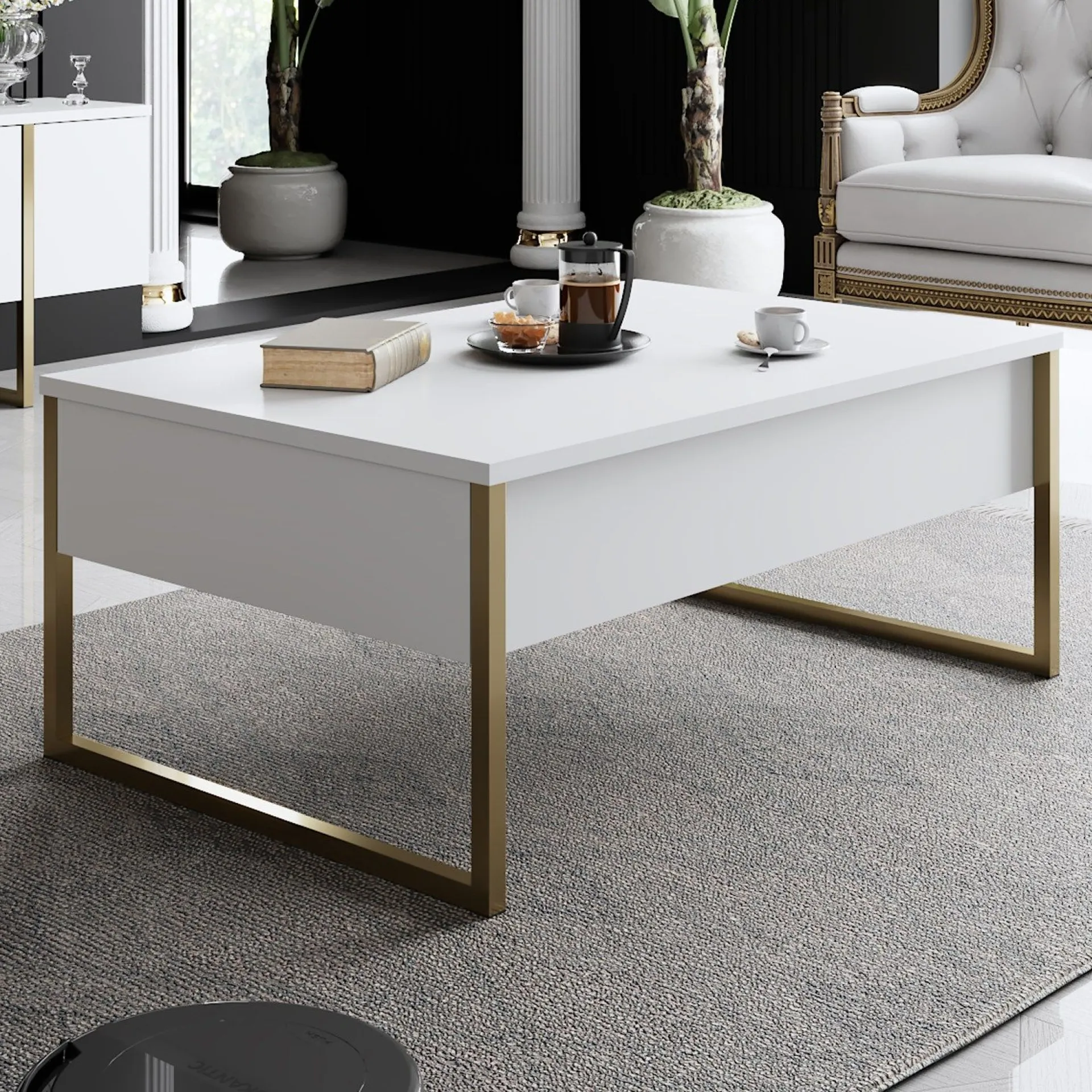 Emob Luxe C Couchtisch | 100 % MELAMIN | , Gold