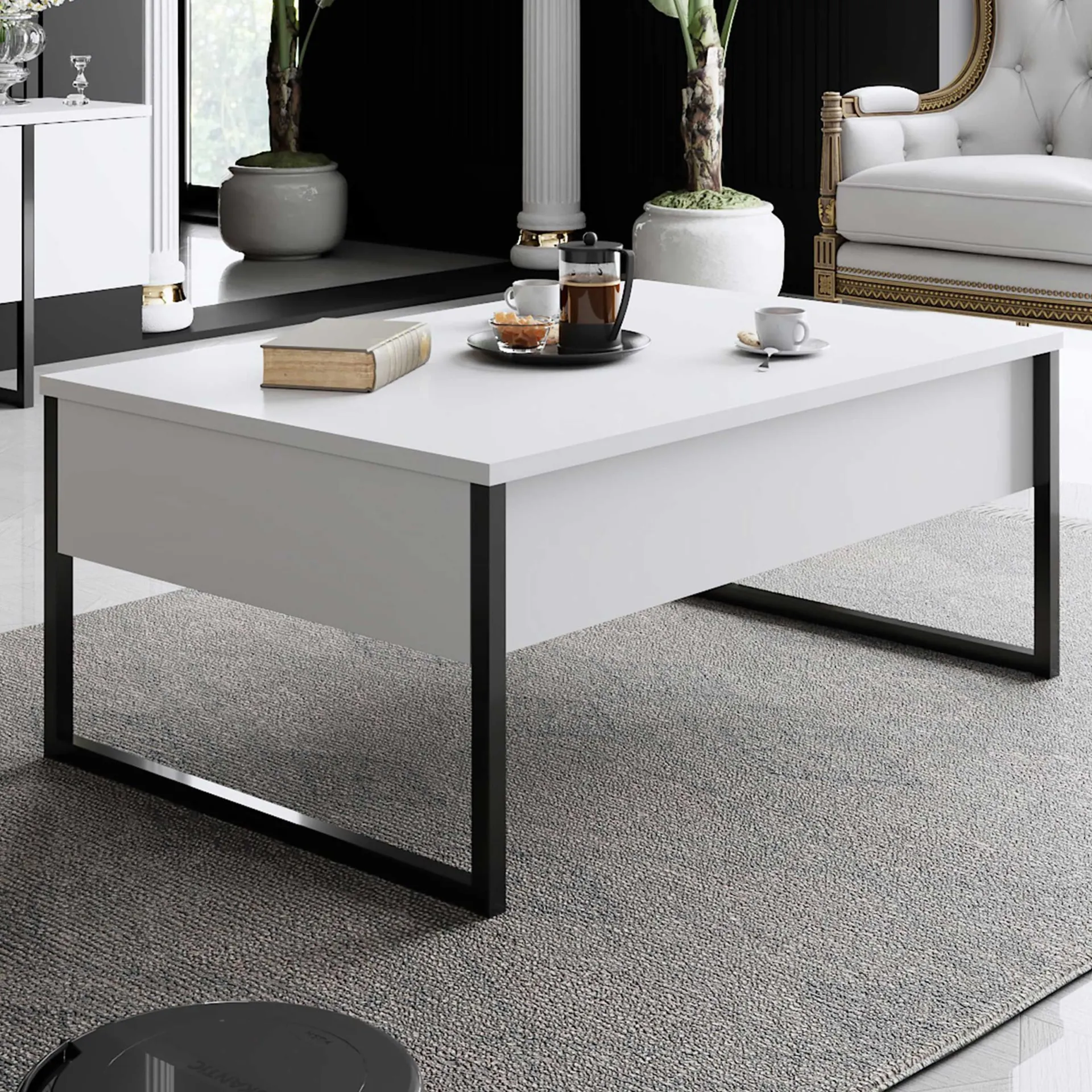 Emob Luxe C Couchtisch | 100 % MELAMIN | , Schwarz