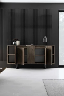 Luxe CO Konsole | 100 % MELAMIN | Walnuss, Schwarz
