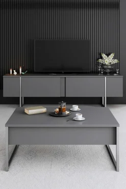 Emob Luxe Couchtisch | 100% MELAMIN | , Silber