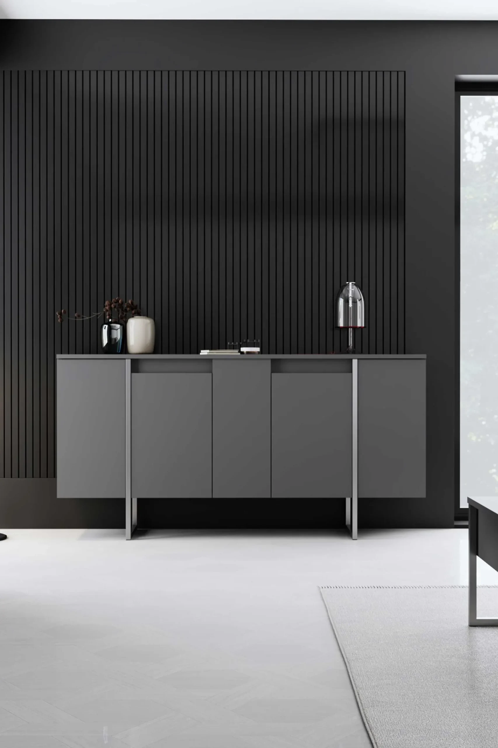 Luxe Konsole | 100% MELAMIN | Anthrazit, Silber