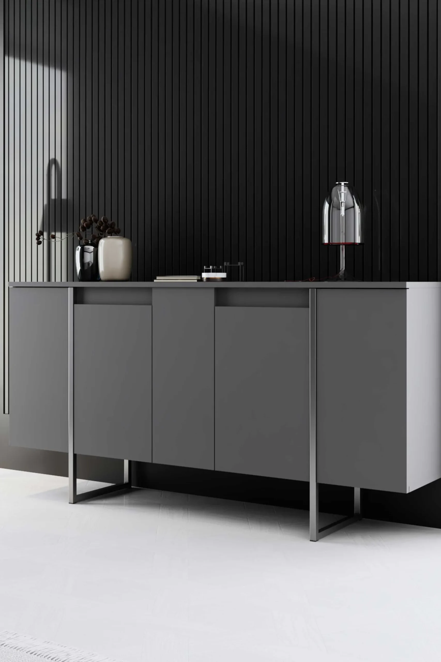 Luxe Konsole | 100% MELAMIN | Anthrazit, Silber