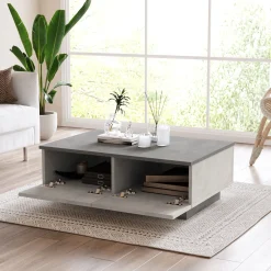 Emob LV17 Couchtisch | 100 % MELAMIN | Silber, Anthrazit