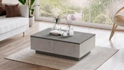 Emob LV17 Couchtisch | 100 % MELAMIN | Silber, Anthrazit