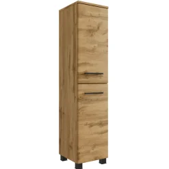 Held MalvoBadezimmer : Spiegelschrank, Waschtischschrank, Säulenschrank, Regal - Eiche