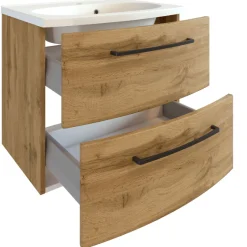 Held MalvoBadezimmer : Spiegelschrank, Waschtischschrank, Säulenschrank, Regal - Eiche