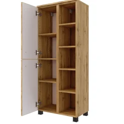 Held MalvoBadezimmer : Spiegelschrank, Waschbeckenschrank, Säulenschränke - Eiche