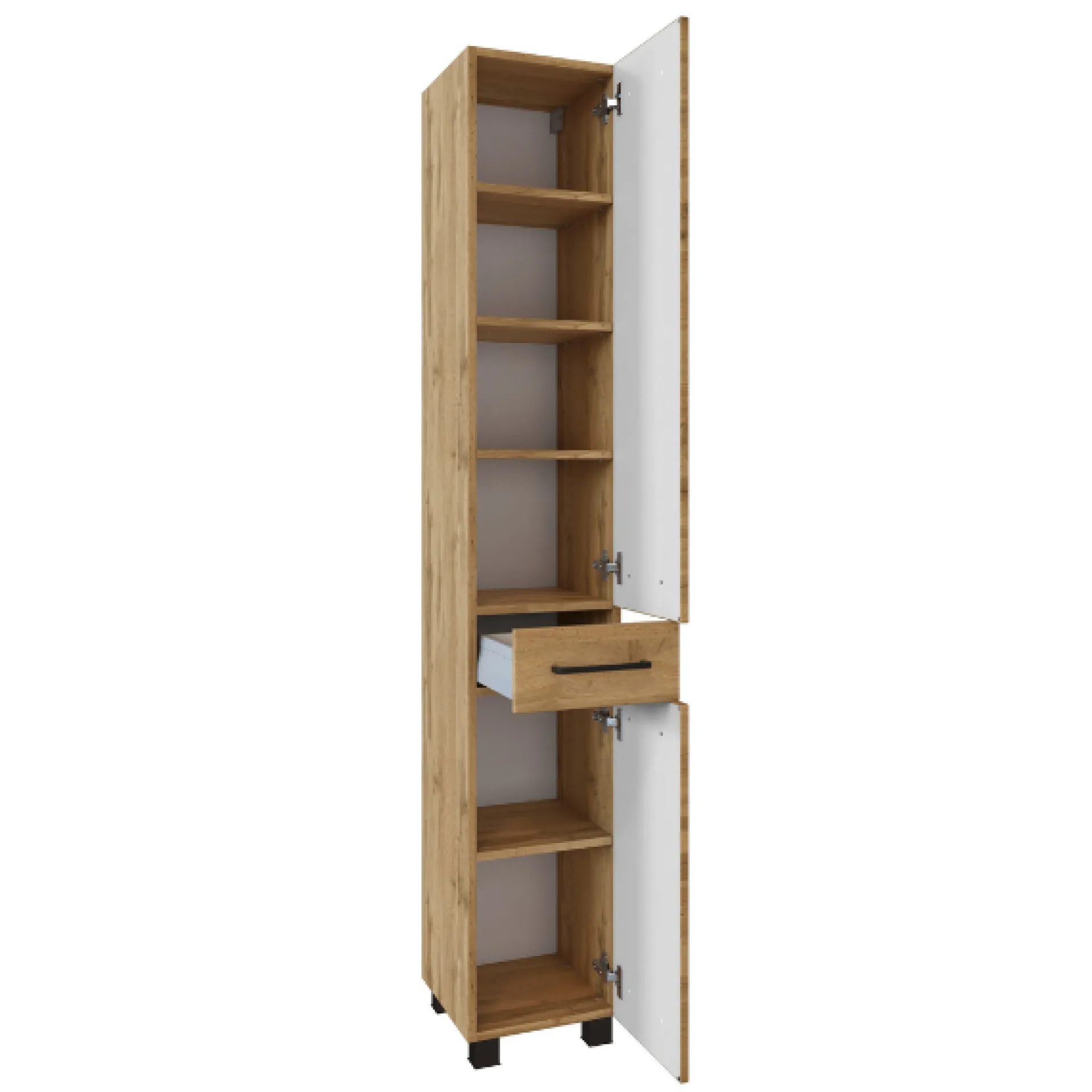 Held MalvoBadezimmer : Spiegelschrank, Waschbeckenunterschrank, Säulenschrank, Regal - Eiche